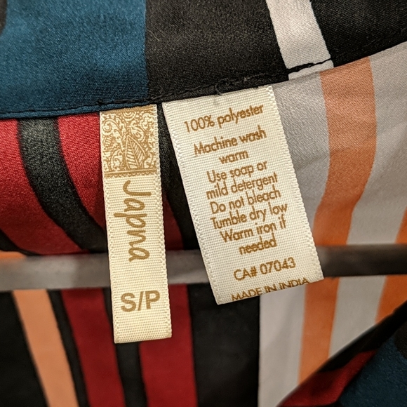 Striped Shirt Sleeve Collar Button Up - Picture 2 of 3